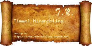 Timmel Mirandolina névjegykártya